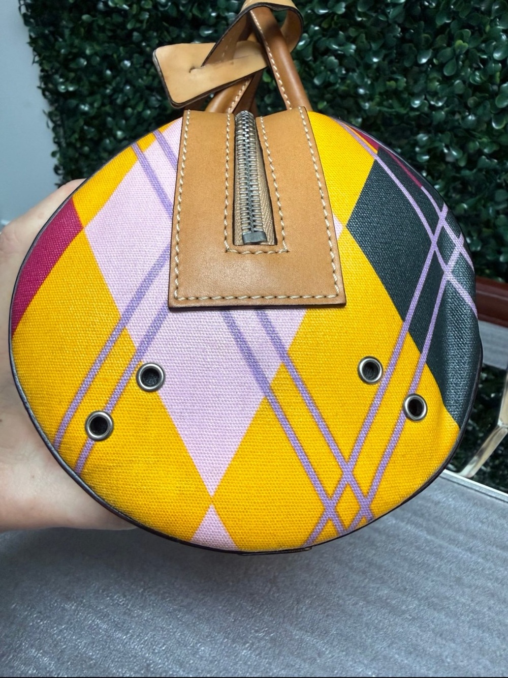 Dior Multicolor Coated Canvas and Harlequin Leather Argyle Mini Boston Bag - Picture 8 of 11